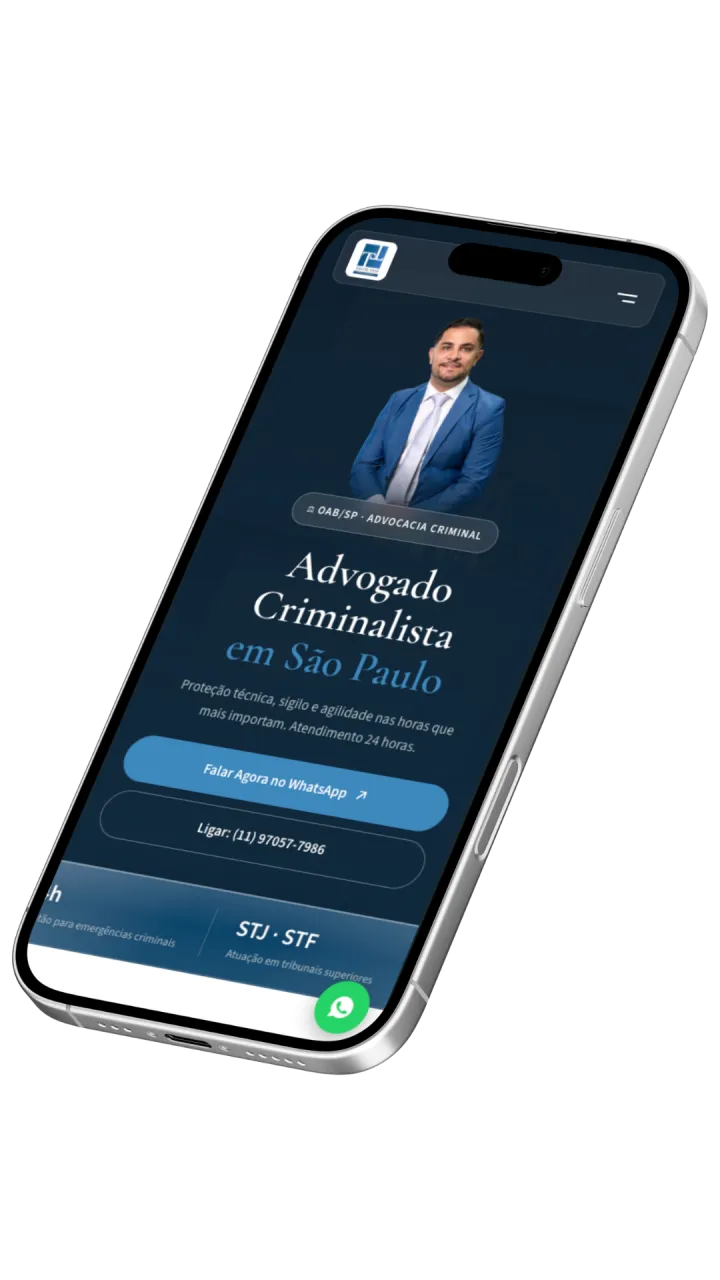 Landing page criada pela Primoria para escritório de advocacia — exemplo 1