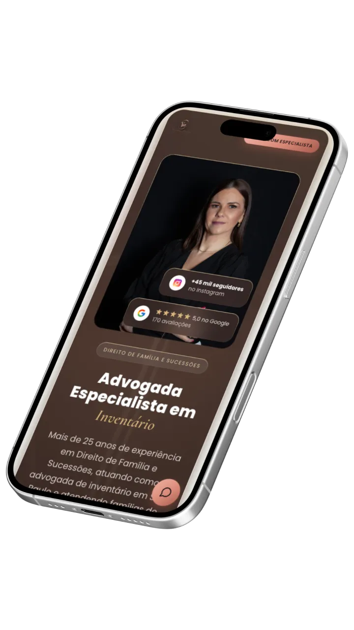 Landing page criada pela Primoria para escritório de advocacia — exemplo 2