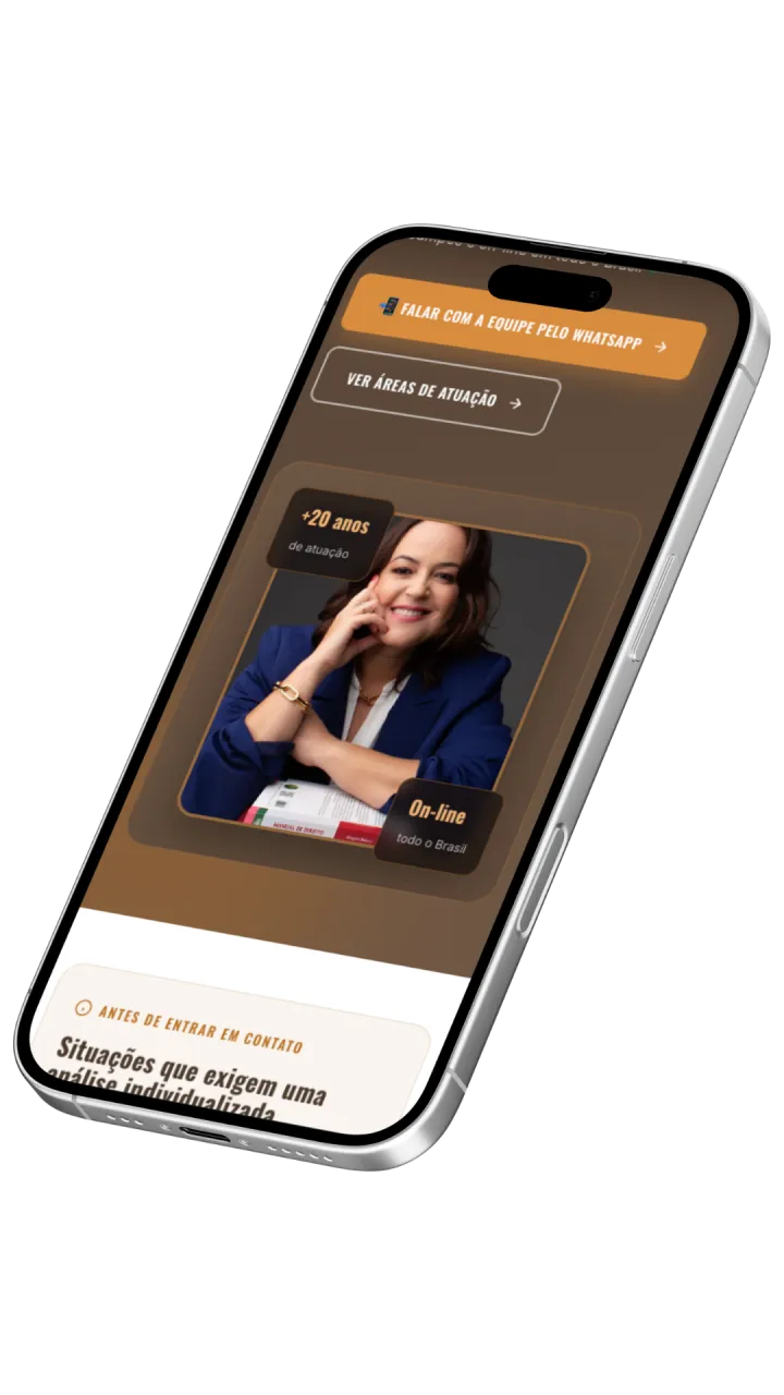 Landing page criada pela Primoria para escritório de advocacia — exemplo 3